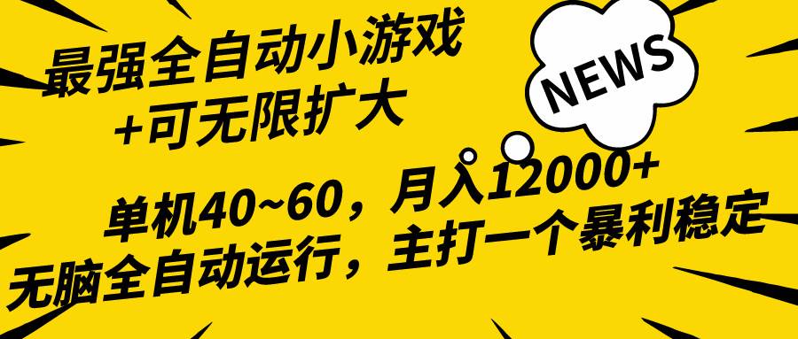 2024最新全网独家小游戏全自动,单机40~60,稳定躺赚,小白都能月入过万网赚项目-副业赚钱-互联网创业-资源整合小白项目资源网